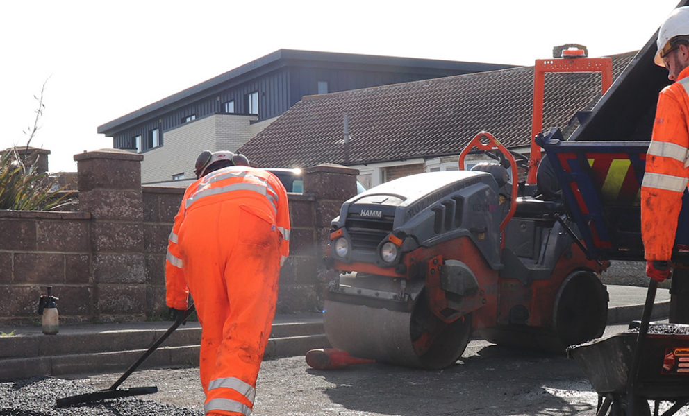 Patching work in Kimberley Road, Seaford