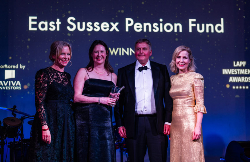 Celebration as East Sussex  Pension fund wins national award