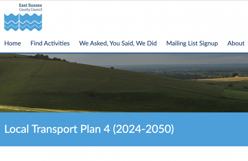 Conservative-led East Sussex says "Have Your Say" on new local transport plan