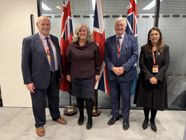 Cllr Keith Glazier; Secretary of State for Transport, Heidi Alexander MP; Cllr Bob Standley and Nusrat Ghani MP